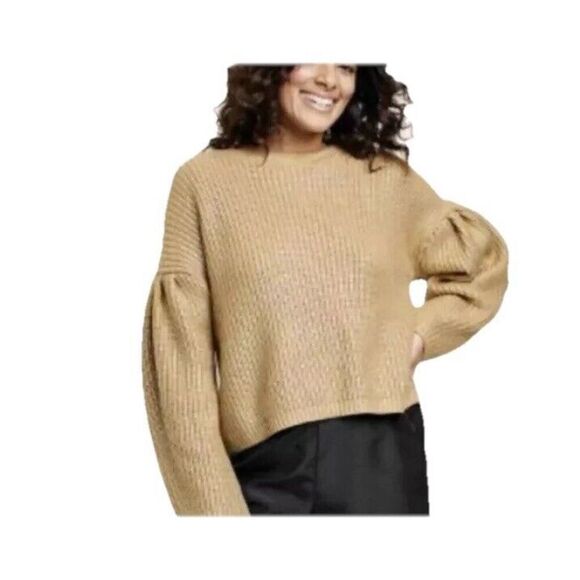 Kika Vargas X Target Metallic Back Tie Sweater Gold Metallic Knit Size XL - Picture 3 of 13